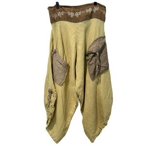 Magnolia Pearl Yellow and Brown Cropped Pants